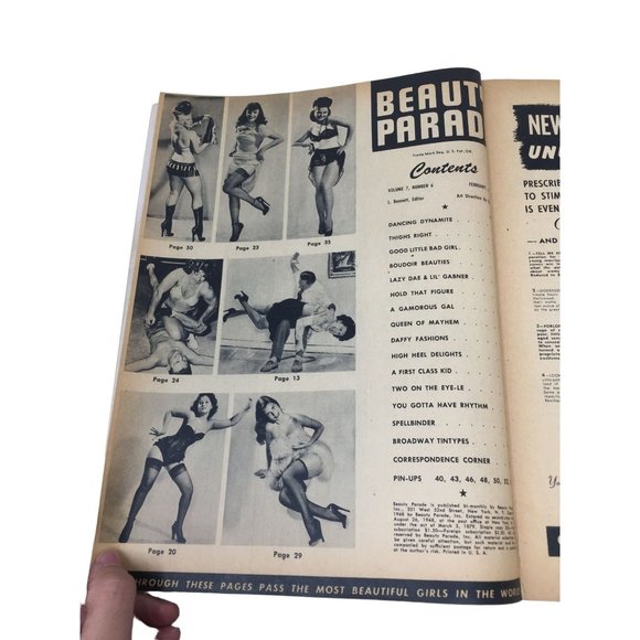 Vintage Beauty Parade The World's Loveliest Girl Showgirls Models Pin-Ups Magazi - Picture 8 of 16